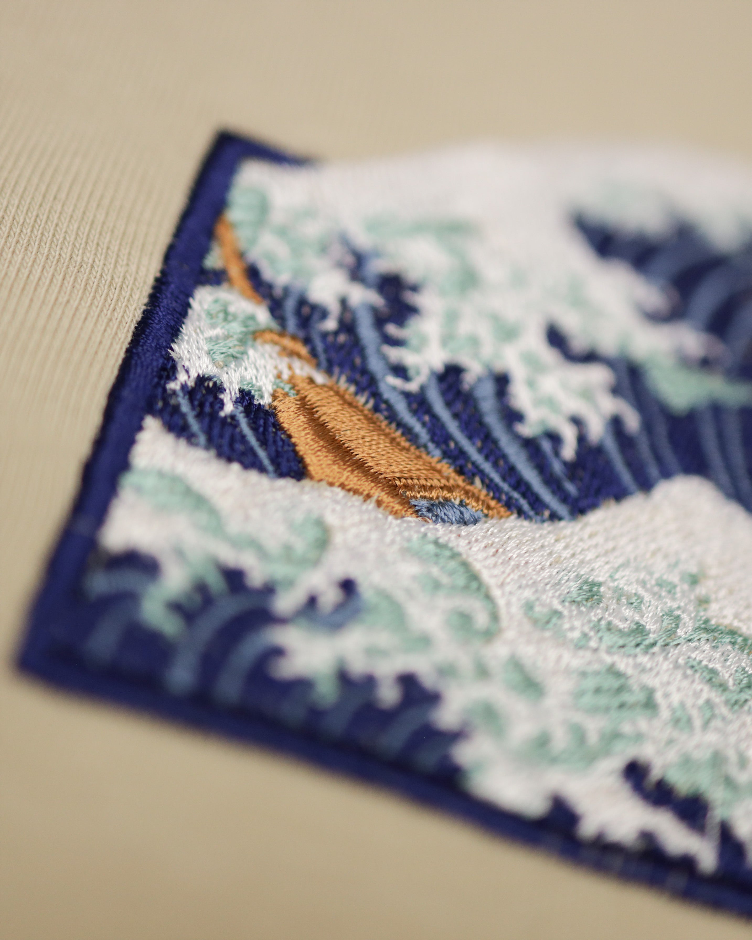 The Great Wave Off Kanagawa - Embroidered - Oversized Hoodie