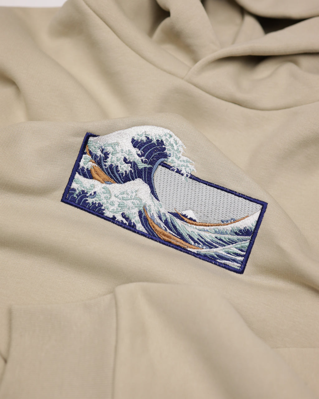 The Great Wave Off Kanagawa - Embroidered - Oversized Hoodie