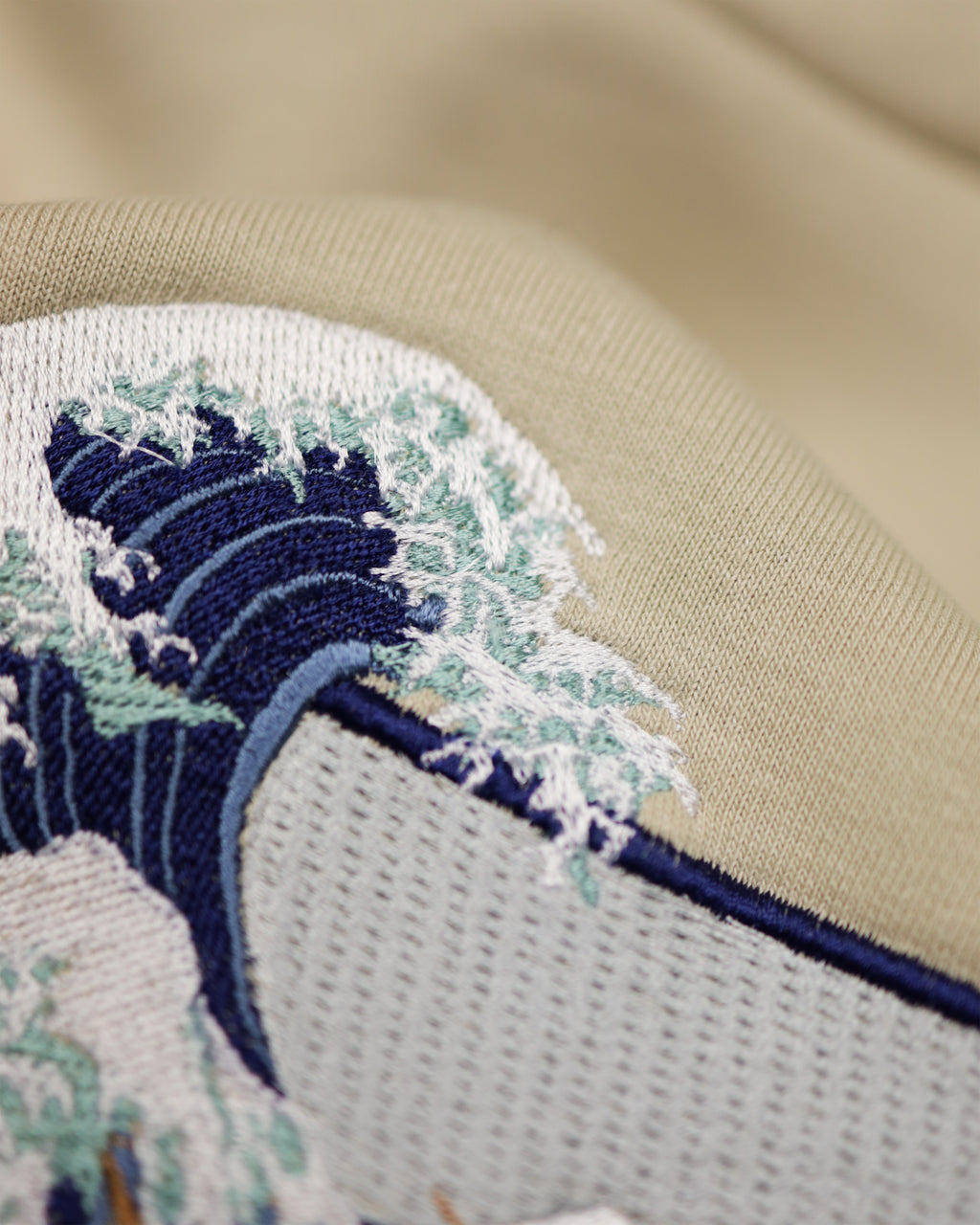 The Great Wave Off Kanagawa - Embroidered - Oversized Hoodie