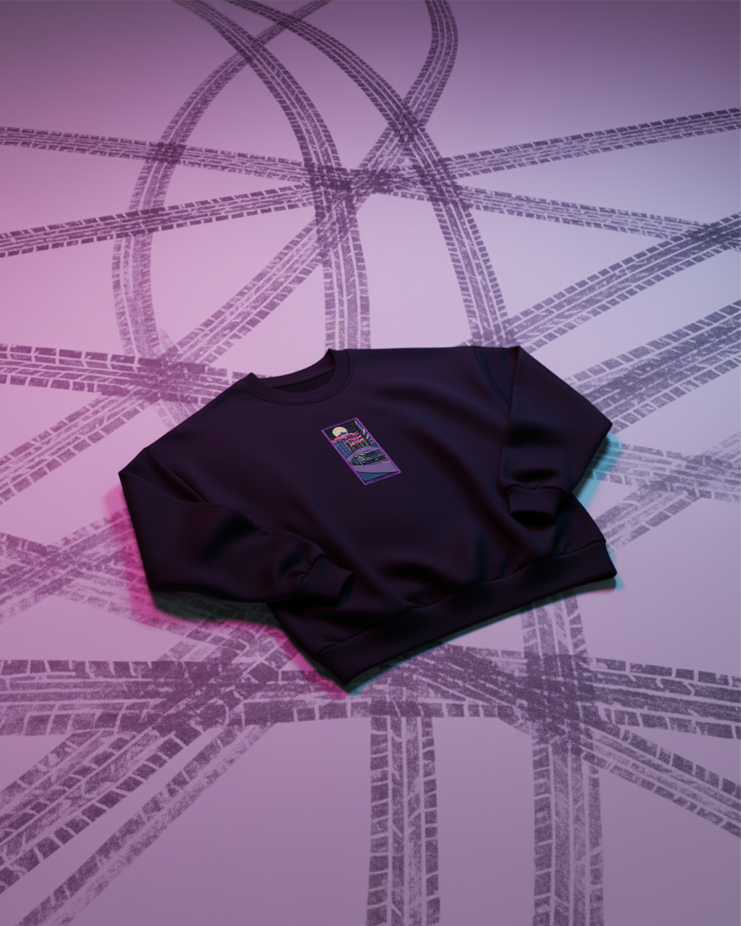 Neon Drift - Embroidered - Oversized Crew