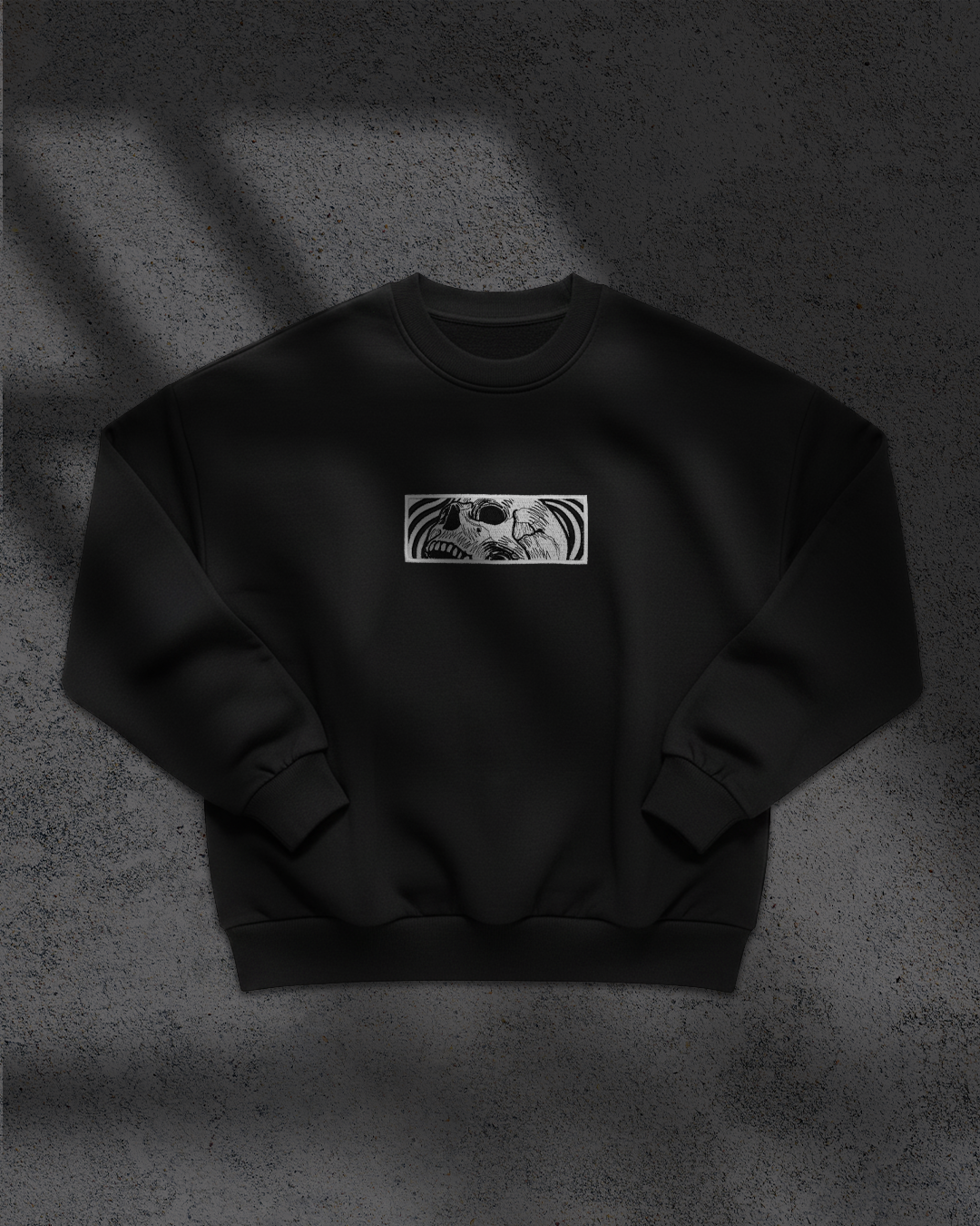 Skull Frequency - Embroidered - Oversized Crew
