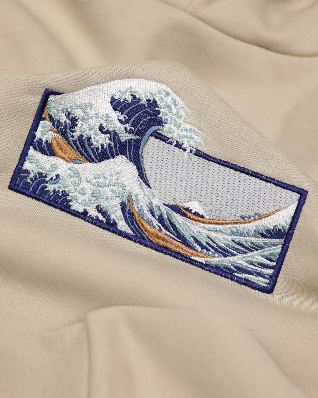 The Great Wave Off Kanagawa - Embroidered - Oversized Crew