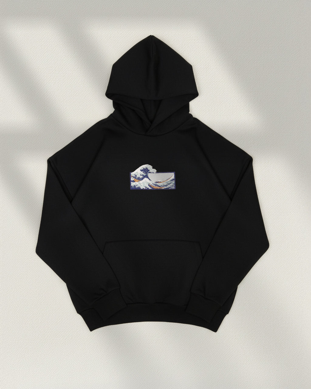 The Great Wave Off Kanagawa - Embroidered - Oversized Hoodie