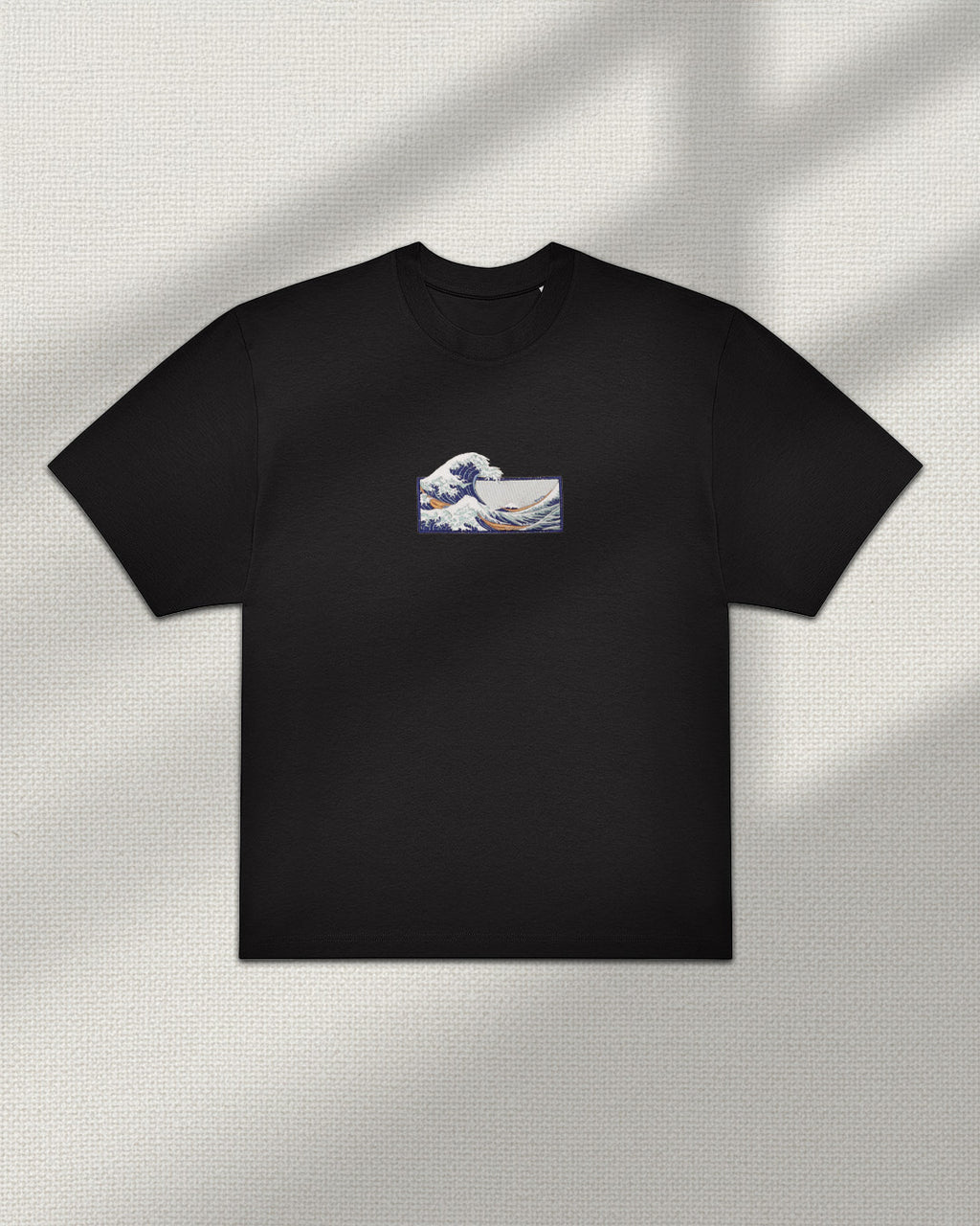 The Great Wave Off Kanagawa - Embroidered - Oversized Tee